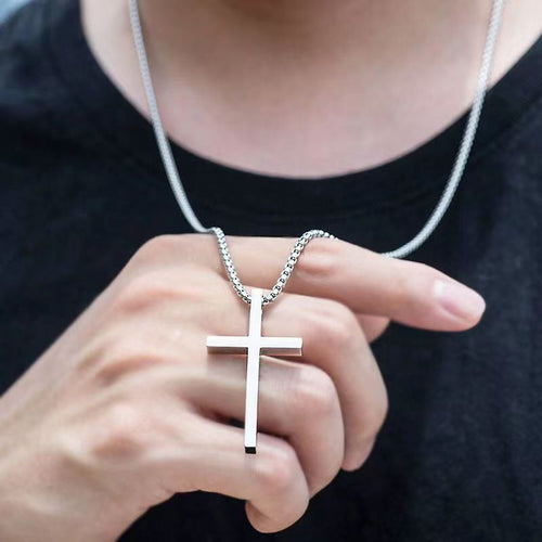 Jesus Glossy Cross Necklace (Size fits all)