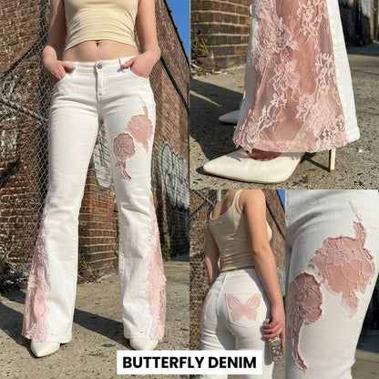 Lace Denim Jeans