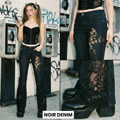 Lace Denim Jeans