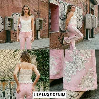 Lace Denim Jeans