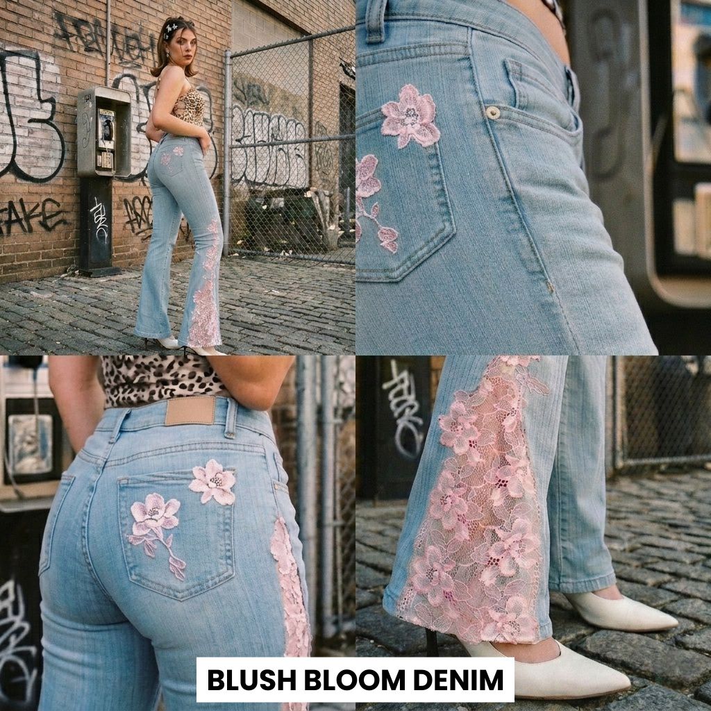 Lace Denim Jeans
